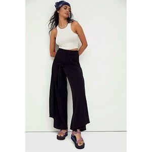 Free People Black Wide-Leg Pants